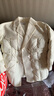 太平鳥女裝羽絨服冬雙面呢拼接絎縫外套休閑翻領(lǐng)質(zhì)感通勤 米白 S  曬單實(shí)拍圖
