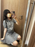 若盼韓系復(fù)古灰色polo領(lǐng)針織衫短袖t恤女夏季修身短款學(xué)院風(fēng)正肩上衣 灰色 M 90-100斤 曬單實拍圖