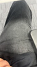 IZEXX美式褶皺牛仔短褲男高街水洗做舊寬松休閑五分褲子IZ029黑色3XL 曬單實拍圖