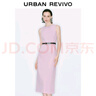 UR2025夏季新款女時(shí)尚休閑腰帶裝飾無(wú)袖休閑連衣裙UWG850127 粉紫 S 曬單實(shí)拍圖