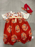 龍喜年嬰兒滿月寶寶衣服女紅中式國風(fēng)純棉新生周歲百日百天連體夏 宮墻紅 宮墻紅 80cm 曬單實(shí)拍圖