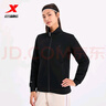特步【商場(chǎng)同款】運動(dòng)外套女士新款立領(lǐng)運動(dòng)服針織上衣976328060063 正黑色 XL 曬單實(shí)拍圖