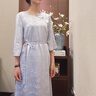 初蟬衣事國(guó)風(fēng)連衣裙女2025夏季新款高級(jí)感斜襟拉絲色圓領(lǐng)新中式裙子 藍(lán)色 S （現(xiàn)貨） 曬單實(shí)拍圖