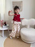 G.DUCKKIDS小黃鴨童裝女童背心套裝夏季2025新款兒童衣服女寶寶夏裝可愛(ài)兩件 紅色套裝 【品質(zhì)好放心拍】 100 (建議90-98cm 2-3周歲） 曬單實(shí)拍圖