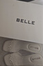 百麗（Belle）優(yōu)雅一字拖鞋女2025夏新商場同款珍珠一字帶拖鞋D8E1DBT5 米白 36 (230mm) 曬單實(shí)拍圖