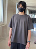 名創(chuàng  )優(yōu)品（MINISO）220G重磅華夫格短袖男肌理感高端ins潮流圓領(lǐng)半袖男士寬松百搭T恤 深灰 XL 180 (不起球不掉色) 曬單實(shí)拍圖