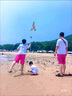 G.DUCKKIDS小黃鴨親子裝夏裝全家裝母女短袖套裝一家三四口家庭裝海邊度假 HOOD短袖玫紅 L 曬單實(shí)拍圖