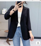 雪紡小西裝外套女韓版寬松休閑垂感小西服夏薄HMXZ334 黑色 L 曬單實拍圖