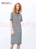 MO&Co.連帽披肩MC刺繡黑白條紋連衣裙兩件套氣質(zhì)設計感裙子女摩安珂 黑白條色-第1批 L 170 曬單實(shí)拍圖