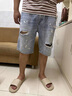AEMAPE/美國(guó)蘋果 破洞牛仔短褲男2025年夏季寬松休閑中褲直筒五分褲子男 藍(lán)色 32 【建議體重140-150斤穿】 曬單實(shí)拍圖