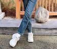 NOSSKISS高端品牌內增高厚底老爹鞋女2025最新款松糕休閑鞋小個(gè)子小白鞋女 米白色平底 【精美禮盒裝】 37 【標準碼】 曬單實(shí)拍圖