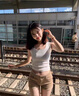 沐霓 美式辣妹牛仔短褲女 夏季女士高腰彈力顯瘦休閑百搭包臀超短熱褲 高腰短褲【卡其色】建議85-115斤 曬單實拍圖