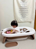 雅親嬰兒洗澡盆新生兒可折疊大號浴桶坐躺托幼兒兒童用品家用寶寶浴盆 溫暖棕+小熊浴架-贈洗浴禮包 曬單實(shí)拍圖