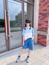 艾卡諾 I.KARNOW女童牛仔短褲夏季2025新款兒童闊腿中褲薄款大童夏裝洋氣褲子外穿 1450藍色 120 曬單實拍圖