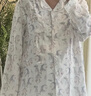 DOMIAMIA月子服孕婦夏季薄款產(chǎn)后哺乳寬松睡衣側(cè)邊開口吸汗透氣孕婦裝 紗布套裝-西爾維亞(含哺乳口) L【推薦120-140斤】 曬單實(shí)拍圖