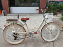 飛鴿（FLYING PIGEON）自行車(chē)成人通勤車(chē)自行車(chē)學(xué)生單車(chē)成人自行車(chē)通勤自行車(chē)女士自行車(chē) 豪華奶油米|6速|(zhì)一體輪+禮包 26寸適合160-185cm 曬單實(shí)拍圖