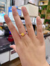 通恒珠寶999足金玫瑰花黃金戒指女新款桃花編織指環(huán)送女友七夕節(jié)禮物 足金玫瑰花戒指 金重約0.7克 曬單實(shí)拍圖