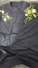 新中式國潮花卉刺繡短袖T恤男女夏季寬松百搭圓領(lǐng)重磅情侶半袖ins 藏青色 1024 M 曬單實拍圖
