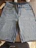 JEEP SPIRIT吉普高端牛仔短褲男2026夏季新款寬松直筒潮牌復古天絲5分褲子男 913B復古藍短褲 30 碼 腰圍2尺3適合110-120斤左右 曬單實(shí)拍圖