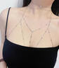 ONEVAN925純銀胸鏈身體鏈歐美bodychain性感比基尼bikini鎖骨鏈女感 銀色【身體鏈+項(xiàng)鏈】套裝 送精美 曬單實(shí)拍圖