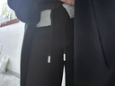 MO&Co.休閑褲保暖德絨彈力抽繩松緊高腰寬松及地闊腿長(cháng)褲摩安珂 黑色 S 曬單實(shí)拍圖