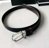 萬(wàn)寶龍（MONTBLANC）商務(wù)男士腰帶 經(jīng)典系列針扣黑色/棕色兩用雙面牛皮褲腰帶禮盒裝 MB128135 黑色/棕色雙面 120厘米（可裁剪） 曬單實(shí)拍圖
