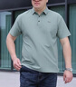 羅蒙（ROMON）冰絲無痕加肥加大碼短袖t恤男士夏季運動休閑polo衫免燙抗皺上衣 果綠 XL (建議130-150斤) 曬單實拍圖