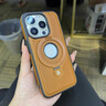 四兄數(shù)碼適用蘋果15promax手機殼磁吸支點支架新款iphone14高檔13真皮軟殼高級16防摔個性12男女保護套Plus 典雅棕 iPhone 12 曬單實拍圖