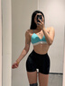NULLFIT美利奴羊毛文胸罩三角杯女式小胸戶外運動內(nèi)衣套裝防臭透氣排汗 文胸：湖水藍 M 曬單實拍圖