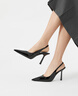 CHARLES&KEITH25夏新品豹紋尖頭氣質(zhì)包頭涼鞋高跟鞋CK1-60280451 BLACK PATENT黑色 37 （235） 曬單實拍圖