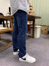 啄木鳥(niǎo)男士牛仔褲男春秋季新款彈力中年男褲商務(wù)休閑高腰直筒褲 A07藍色-春秋款 31 曬單實(shí)拍圖