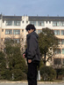 ICH MODE開衫衛(wèi)衣女美式慵懶格子拼接2025年春季新款寬松外套上衣男 深灰色 L 曬單實(shí)拍圖