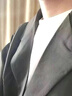 奧霂霖雙排扣西裝男士套裝感痞帥英倫雅痞黑色休閑西服外套潮 雙排扣西服 S 曬單實(shí)拍圖