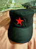 萊維森復古懷舊紅五角星軍帽男士純棉平頂軍帽鴨舌棒球帽 黑色 曬單實(shí)拍圖