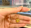 銀想容黃金愛心吊墜足金999桃心小配件紅繩手鏈掛墜送女友520情人節(jié)禮物 愛心吊墜約0.32克 曬單實拍圖