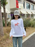 MJ STYLE圓領(lǐng)純棉親膚長(zhǎng)袖T恤女2025年秋季新款時(shí)尚潮流格紋小狗印花上衣 曬單實(shí)拍圖