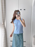 Teenie Weenie小熊女裝毛衣2025夏季新款復(fù)古簡(jiǎn)約休閑學(xué)院無(wú)袖毛衫 淺藍(lán)色 S 曬單實(shí)拍圖