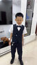 FIDQIOG品牌英倫風(fēng)西裝套裝男童生日宴會(huì)演出服 馬甲套系：馬甲+長(zhǎng)褲+白色短袖襯 150 cm 曬單實(shí)拍圖