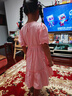 迪士尼女童連衣裙夏季新款兒童純棉裙子中大童公主裙 232Q036粉色  130 曬單實(shí)拍圖