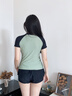特步泳衣女2025新款分體式游泳衣女孩微胖遮肚顯瘦泡溫泉大碼泳裝 清新綠 L 建議身高157-167cm體重50-57kg 曬單實(shí)拍圖