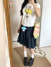 刺繡印花正肩潮流短袖t恤女夏季2025新款修身顯瘦圓領設計感上衣 白色 M 曬單實拍圖