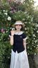 多菲尼森 韓系學(xué)院風(fēng)花邊波點(diǎn)正肩短袖t恤女夏修身收腰設(shè)計(jì)感小眾短款上衣 學(xué)院風(fēng)花邊短袖黑色 S 【適合95斤以下】 曬單實(shí)拍圖