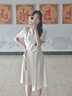 尚都比拉夏季西裝連衣裙女不規(guī)則下擺氣質百褶裙收腰顯瘦中長款職場通勤裙 曬單實拍圖