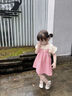 G.DUCKKIDS2025夏裝新款韓版女寶寶可愛小兔耳朵無袖背心裙嬰兒蓬蓬紗裙子 粉色 90 cm 曬單實(shí)拍圖