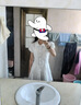 樂(lè)卡利學(xué)院風(fēng)連衣裙娃娃領(lǐng)女夏季小個(gè)子泡泡袖氣質(zhì)收腰顯瘦a字甜美短裙 白色M  推薦95-105斤 曬單實(shí)拍圖