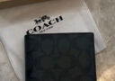 蔻馳（COACH）【品牌直供】男士短款折疊錢(qián)包卡包黑灰色CW380 曬單實(shí)拍圖