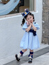 可英 GOWINBABY女童連衣裙2025夏季女孩裙時尚女寶兔子公仔連衣裙兒童洋氣公主裙 藍色 100 （適合身高90cm-100cm） 曬單實拍圖