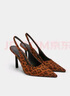 CHARLES&KEITH25夏新品豹紋尖頭氣質(zhì)包頭涼鞋高跟鞋CK1-60280451 ANIMAL PRINT BROWN棕色/深棕色 37 （235） 曬單實拍圖