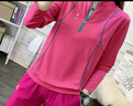 COZOK高端運動(dòng)品牌速干衣女長(cháng)袖春秋跑步戶(hù)外運動(dòng)上衣立領(lǐng)登山體恤衫吸汗寬松速干t恤 玫紅色 XL （110-120斤） 曬單實(shí)拍圖