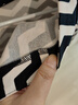 名師路V領(lǐng)連衣裙夏女裝新款顯瘦九分袖高腰連衣裙 黑白條紋90 L 曬單實(shí)拍圖